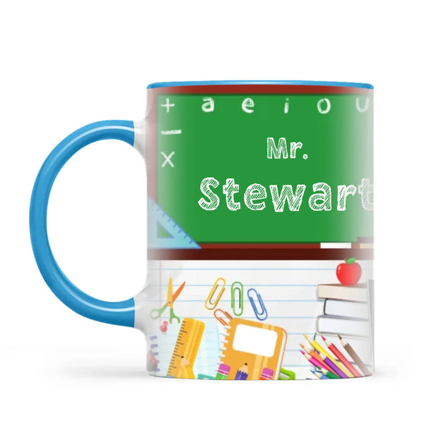 Personalised Green Chalkboard Teacher Mug, view 7