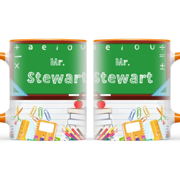 Personalised Green Chalkboard Teacher Mug, view 12