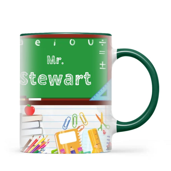 Personalised Green Chalkboard Teacher Mug, view 20