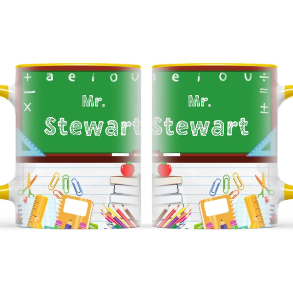 Personalised Green Chalkboard Teacher Mug, view 18