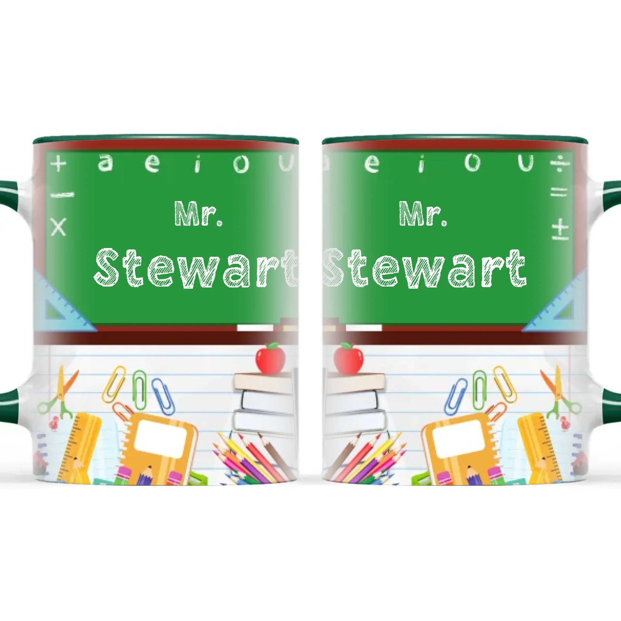 Personalised Green Chalkboard Teacher Mug, view 21