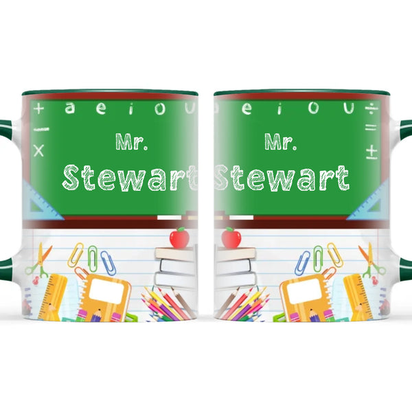 Personalised Green Chalkboard Teacher Mug, view 21