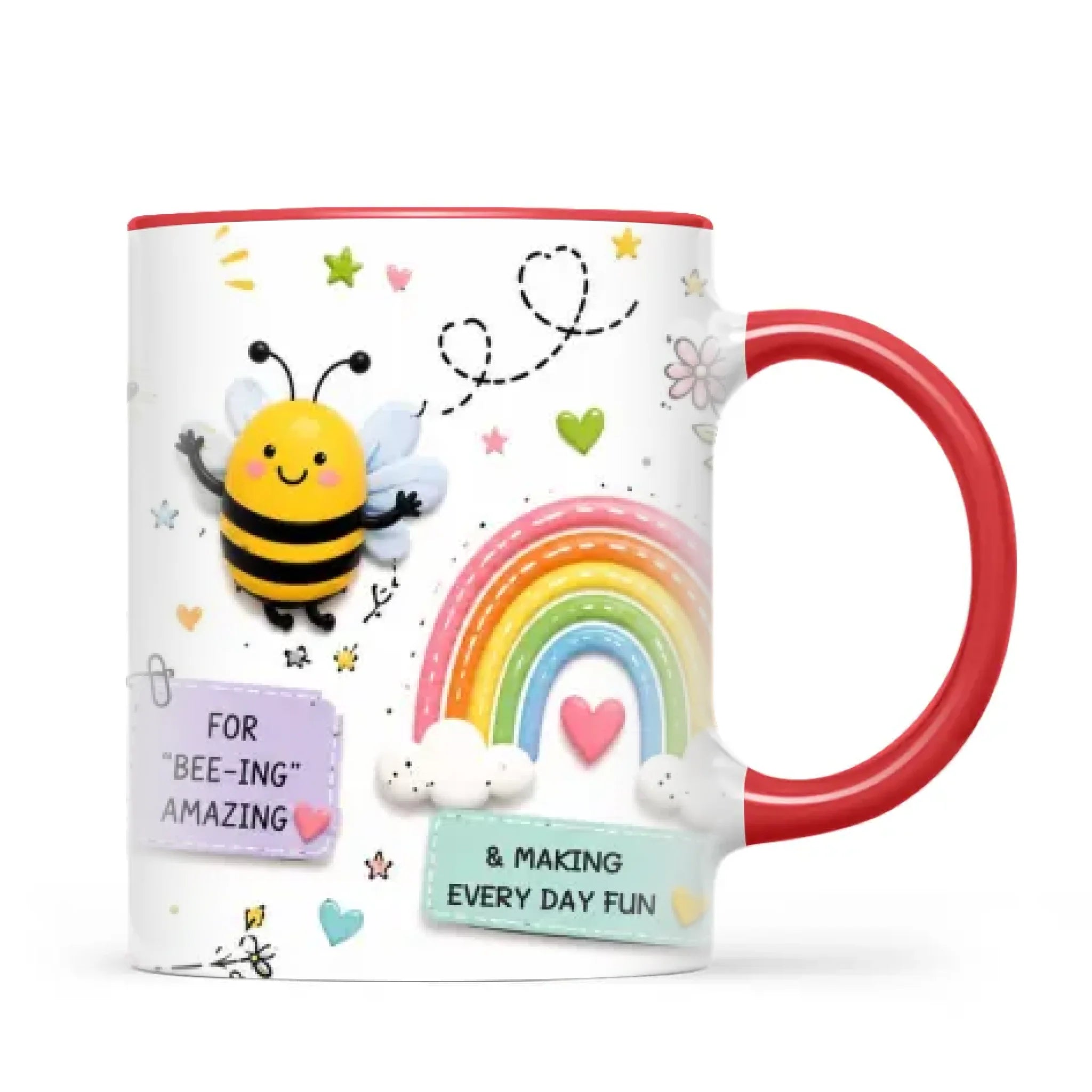 Thank You Teacher Mug, Owl, Bee and Rainbow, view 5