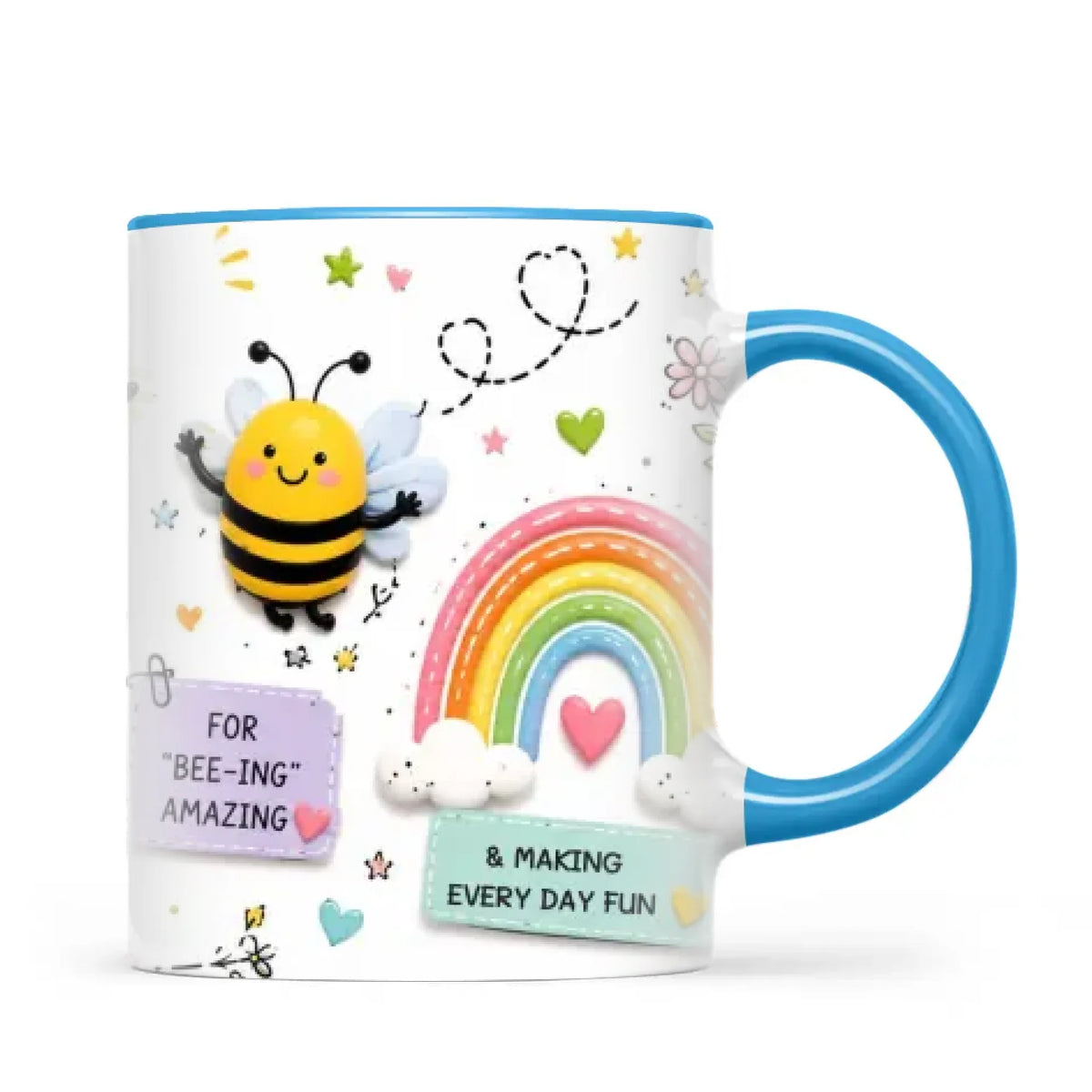 Thank You Teacher Mug, Owl, Bee and Rainbow, view 8