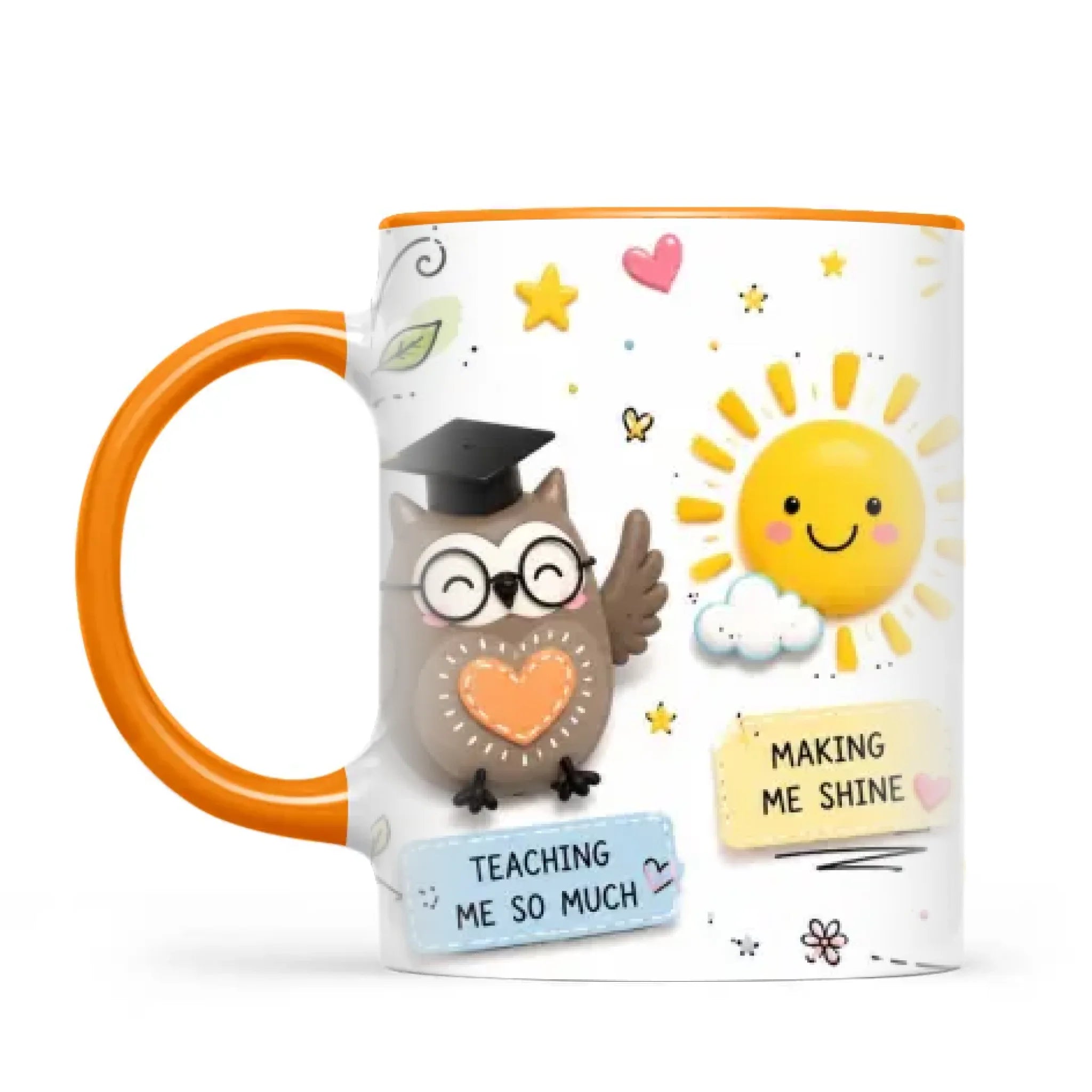 Thank You Teacher Mug, Owl, Bee and Rainbow, view 10