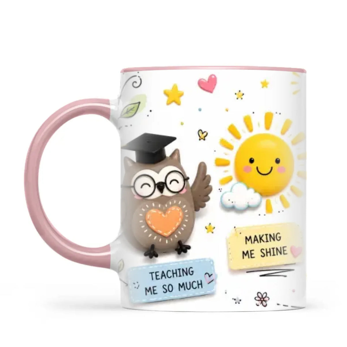 Thank You Teacher Mug, Owl, Bee and Rainbow, view 13