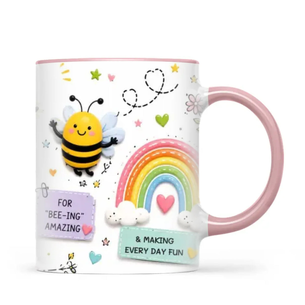 Thank You Teacher Mug, Owl, Bee and Rainbow, view 14