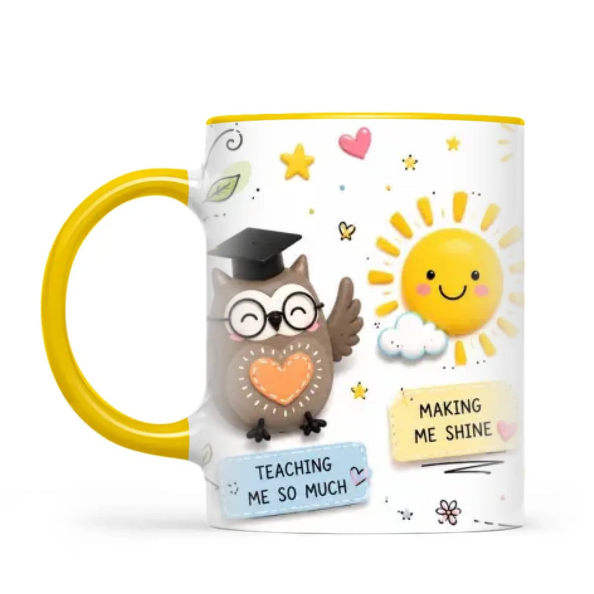 Thank You Teacher Mug, Owl, Bee and Rainbow, view 16