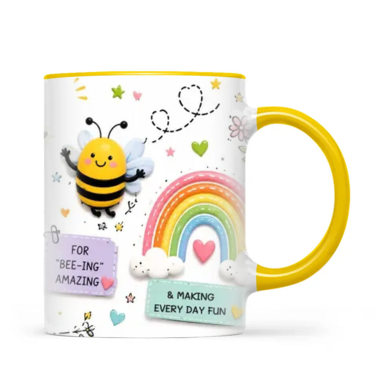 Thank You Teacher Mug, Owl, Bee and Rainbow, view 17