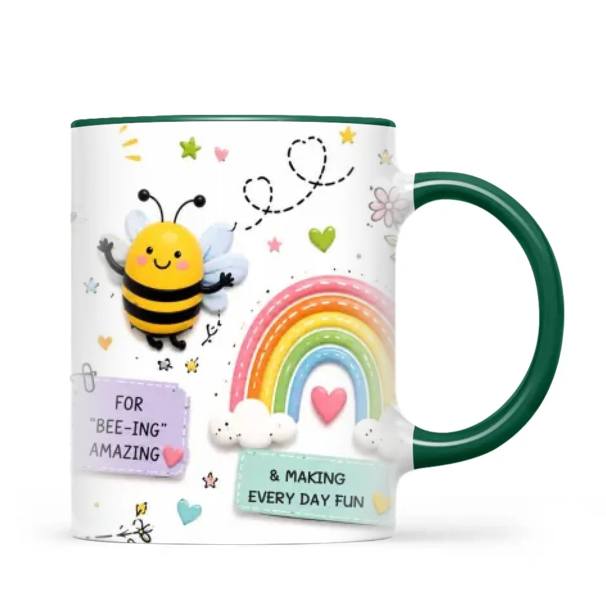 Thank You Teacher Mug, Owl, Bee and Rainbow, view 20