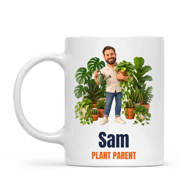 Personalised Plant Parent Cartoon Mug from Your Photo