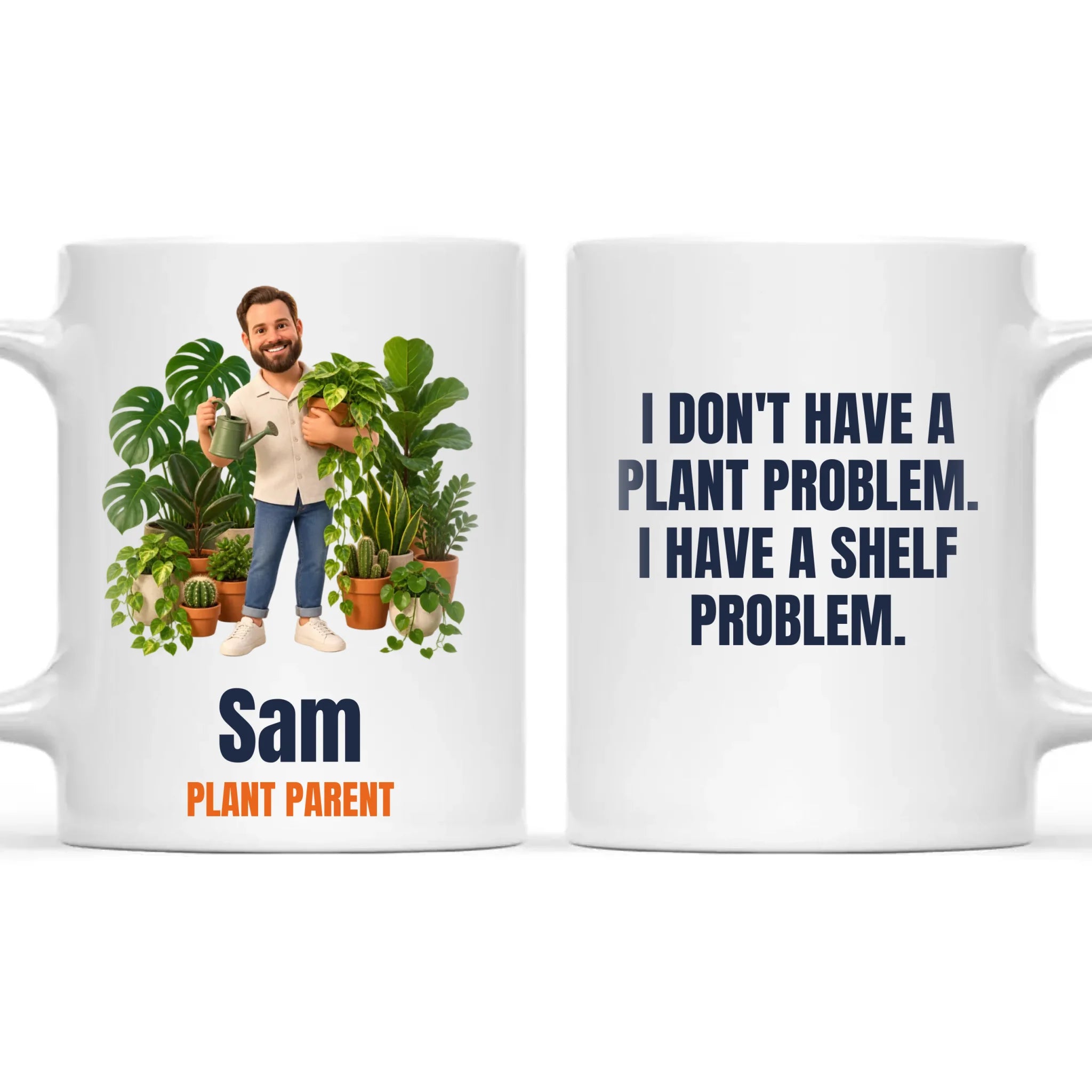 Personalised Plant Parent Cartoon Mug from Your Photo, view 3