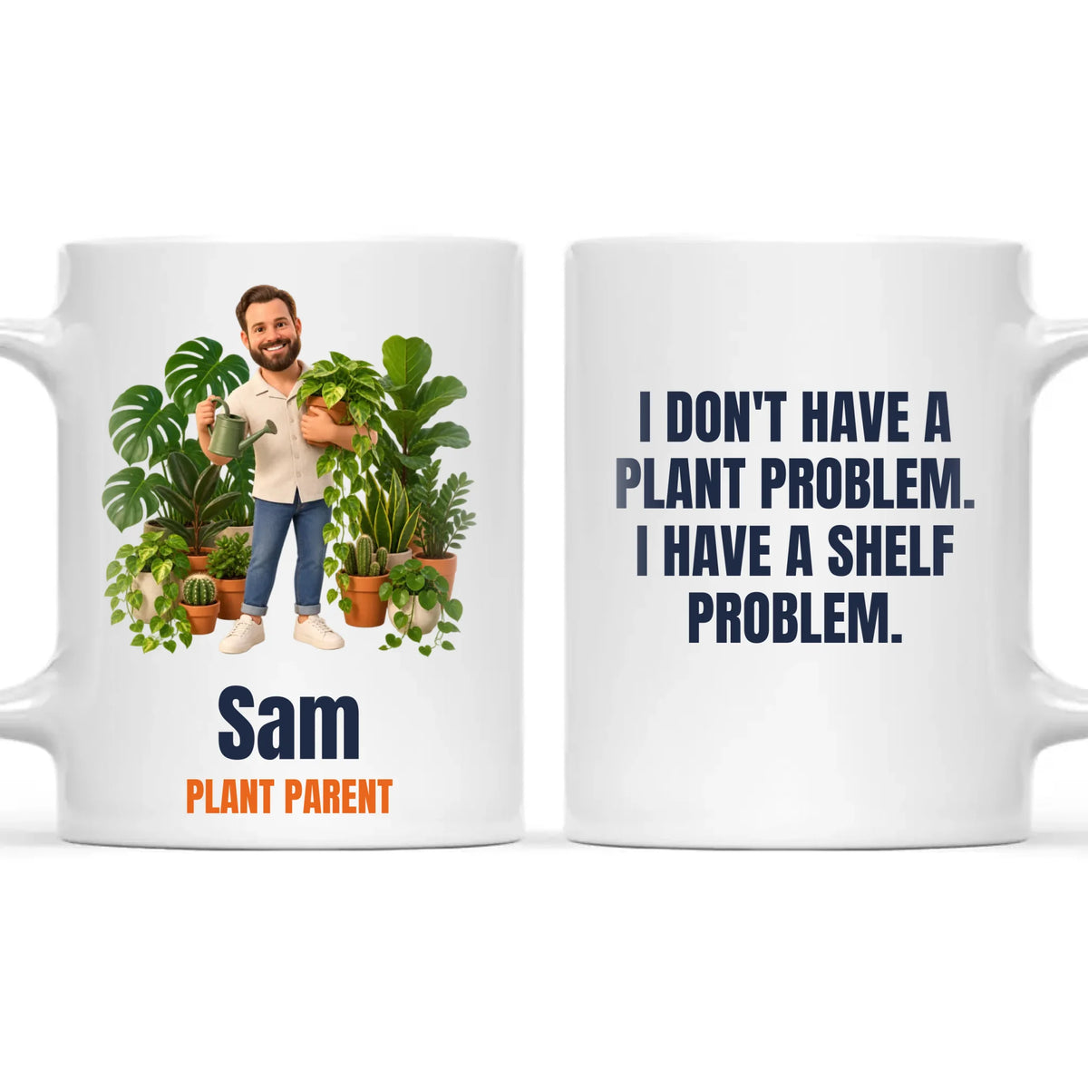 Personalised Plant Parent Cartoon Mug from Your Photo, view 3