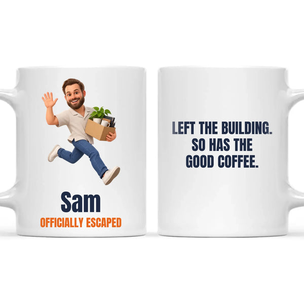 Personalised Office Leaving Cartoon Mug from Your Photo, view 3