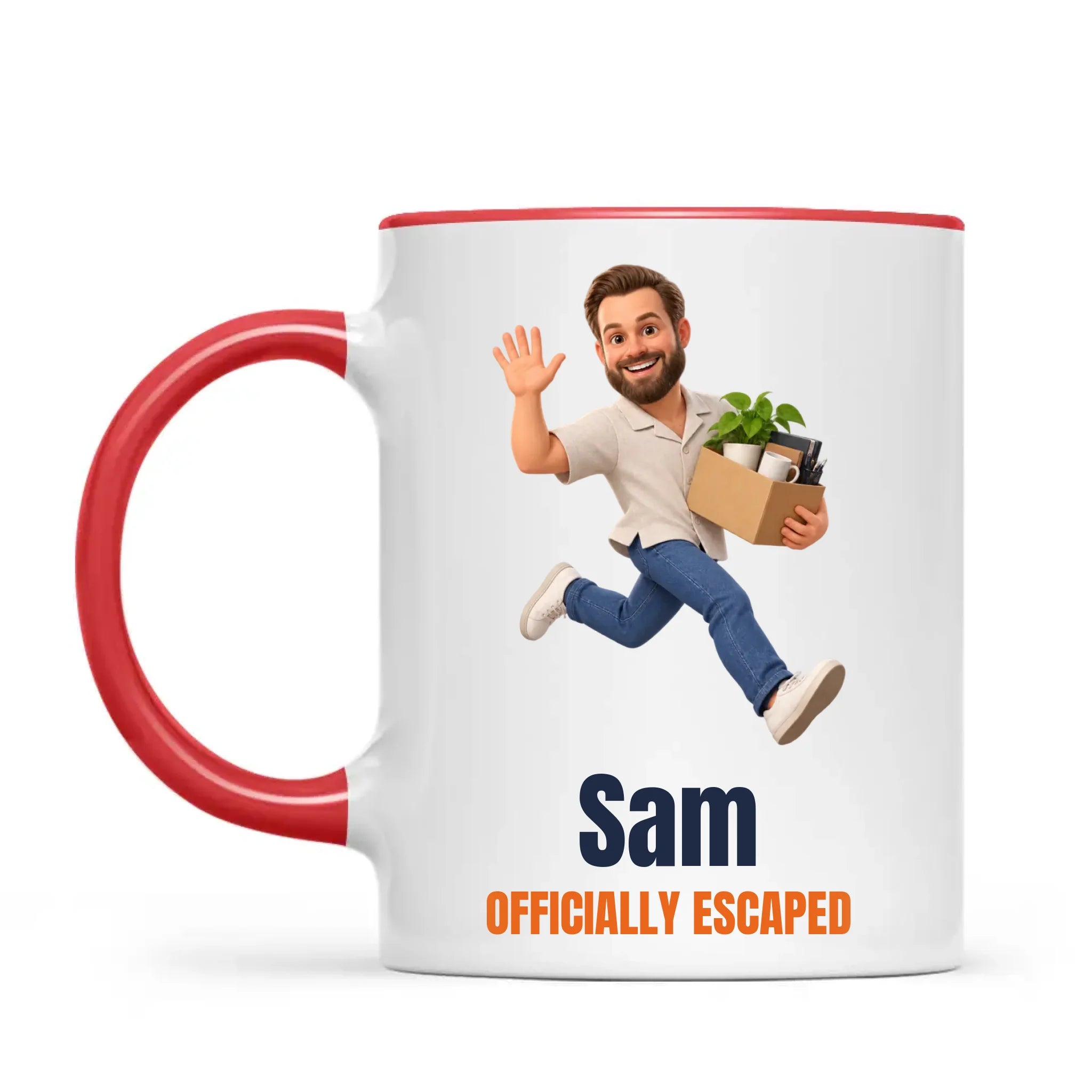 Personalised Office Leaving Cartoon Mug from Your Photo, view 4