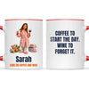 Personalised Coffee to Wine Cartoon Mug from Your Photo, view 6