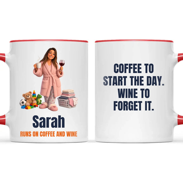 Personalised Coffee to Wine Cartoon Mug from Your Photo, view 6