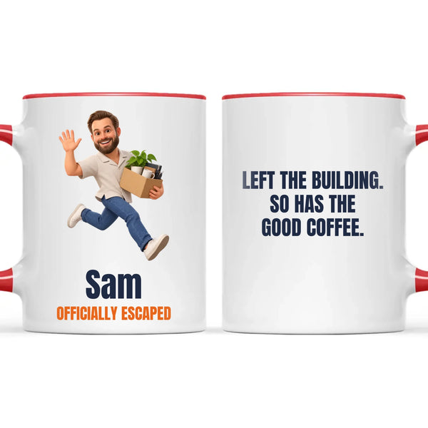 Personalised Office Leaving Cartoon Mug from Your Photo, view 6