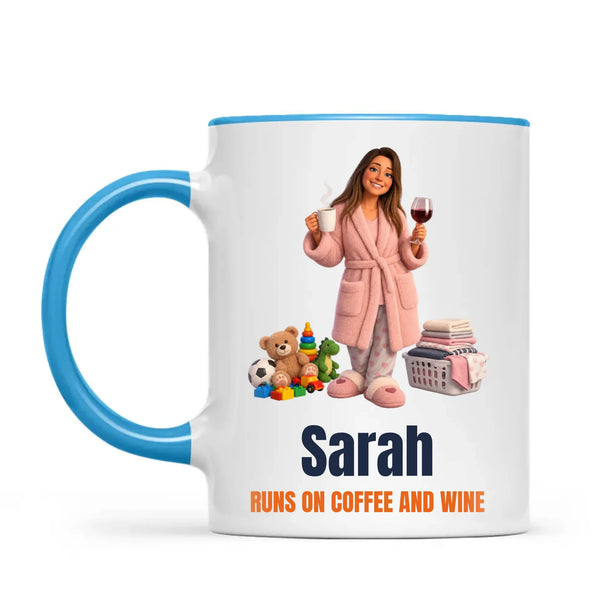 Personalised Coffee to Wine Cartoon Mug from Your Photo, view 7