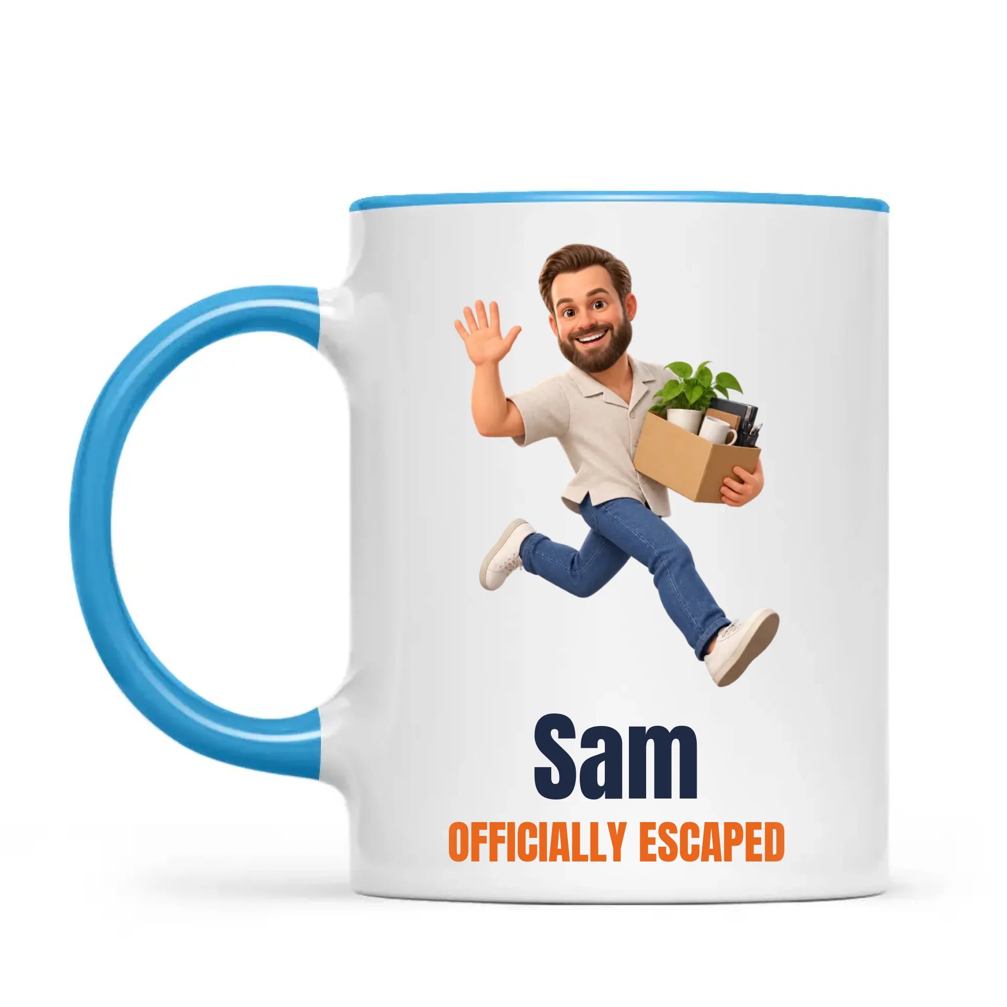 Personalised Office Leaving Cartoon Mug from Your Photo, view 7