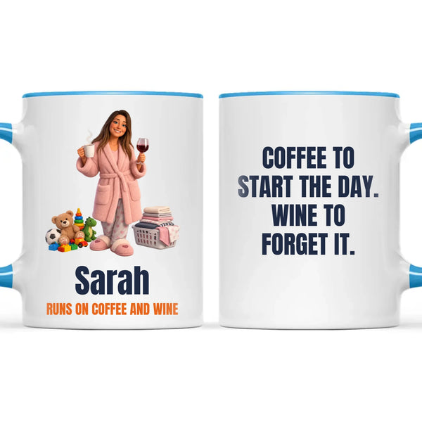 Personalised Coffee to Wine Cartoon Mug from Your Photo, view 9