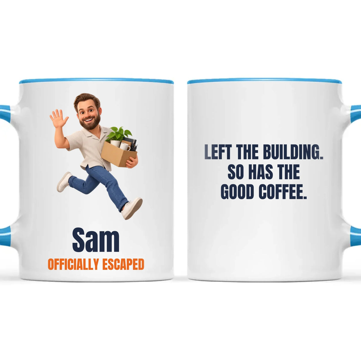 Personalised Office Leaving Cartoon Mug from Your Photo, view 9