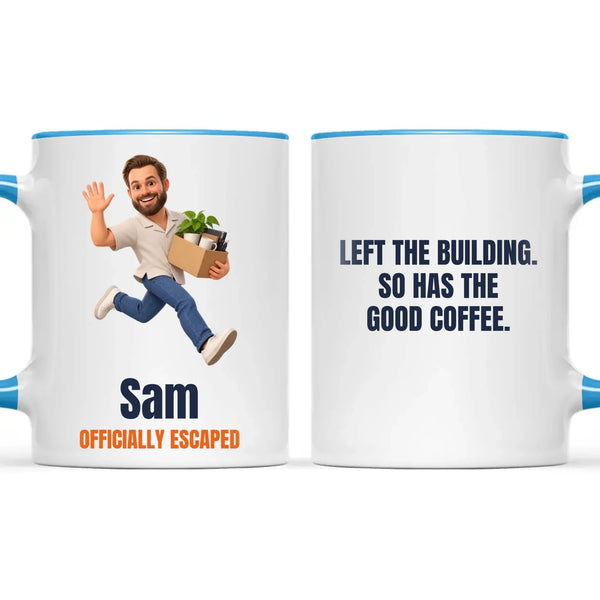Personalised Office Leaving Cartoon Mug from Your Photo, view 9
