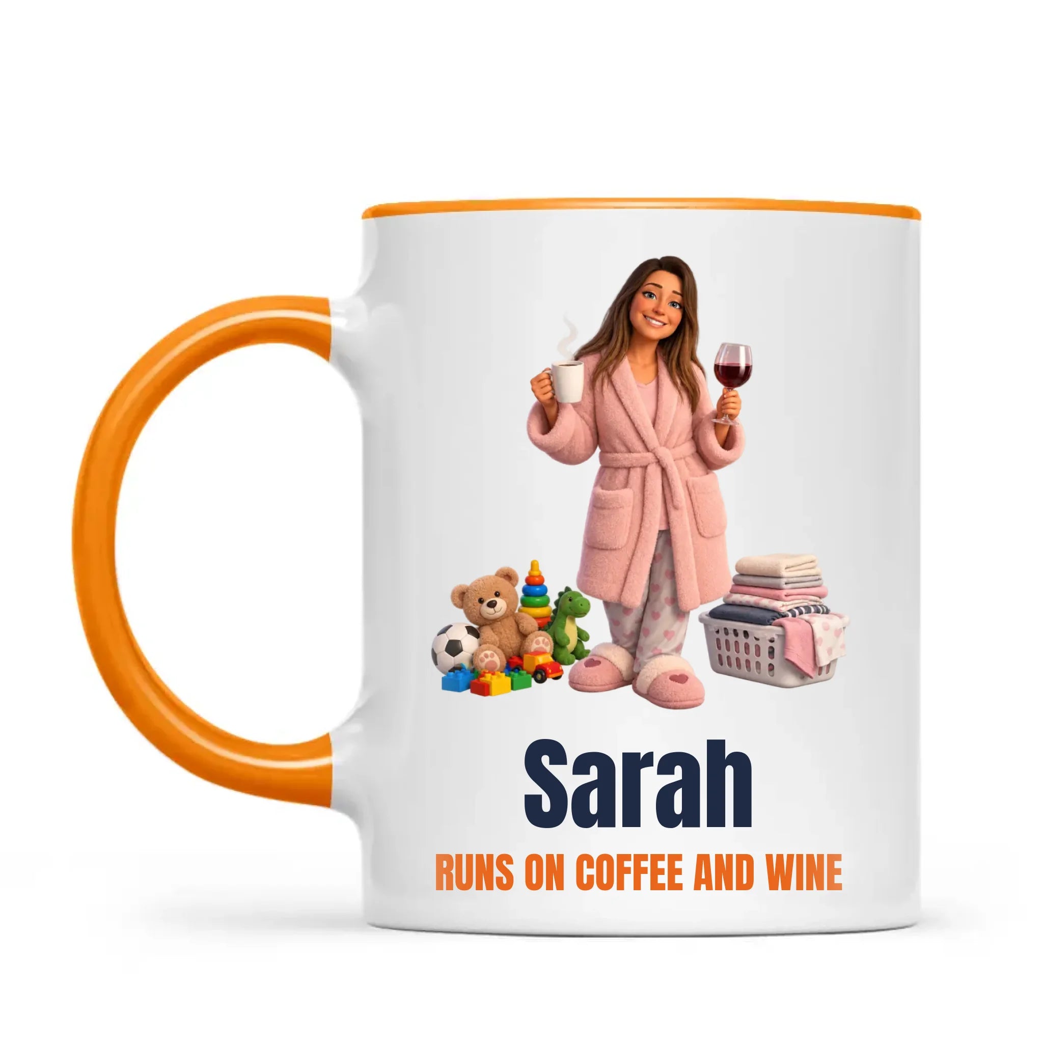 Personalised Coffee to Wine Cartoon Mug from Your Photo, view 10