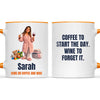 Personalised Coffee to Wine Cartoon Mug from Your Photo, view 12