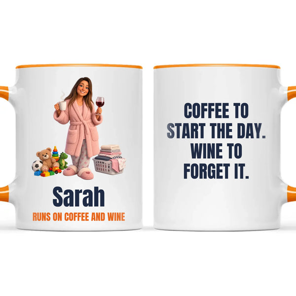 Personalised Coffee to Wine Cartoon Mug from Your Photo, view 12