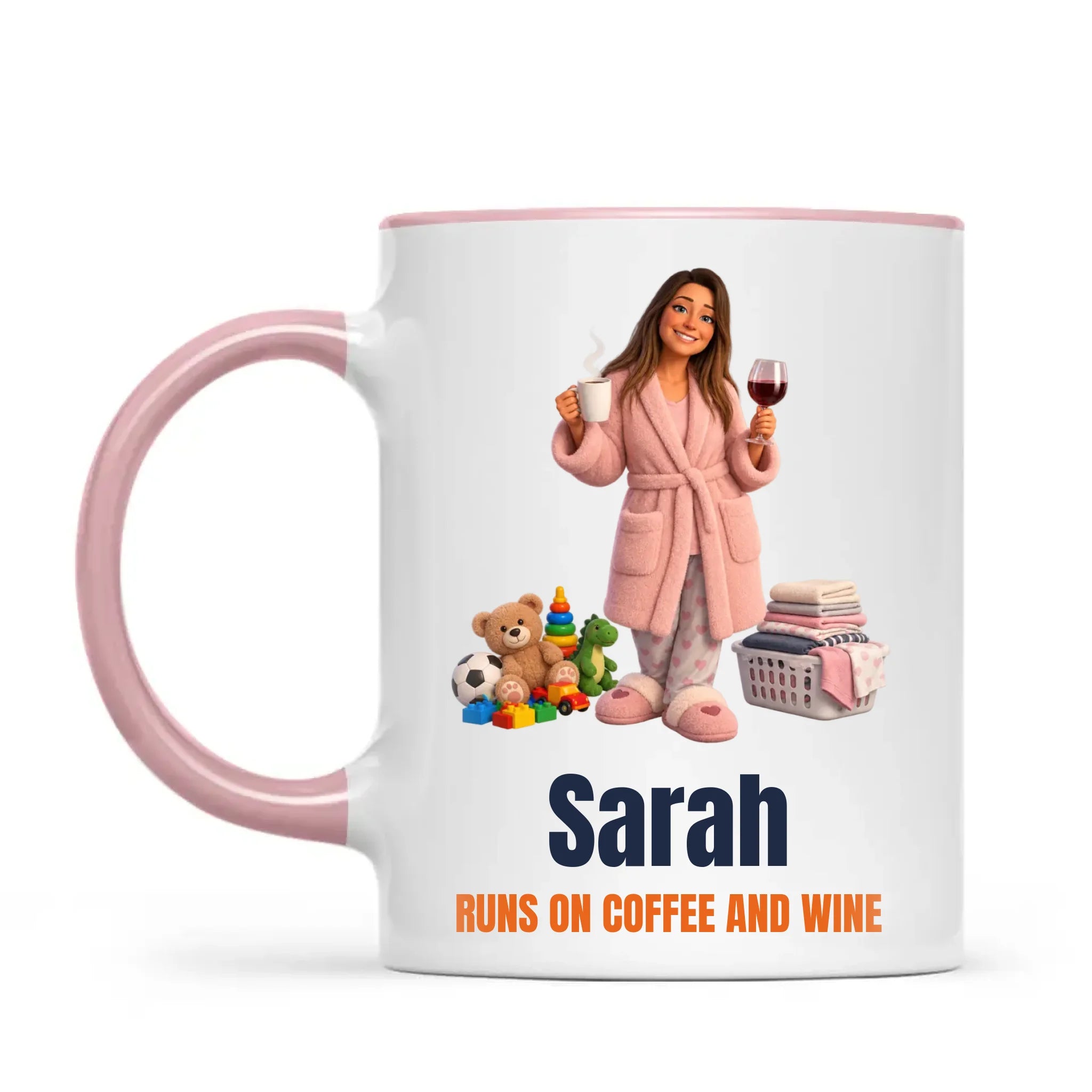 Personalised Coffee to Wine Cartoon Mug from Your Photo, view 13