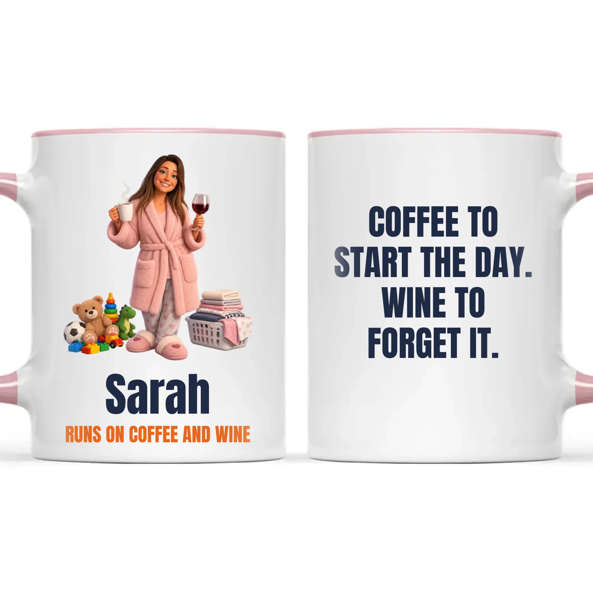 Personalised Coffee to Wine Cartoon Mug from Your Photo, view 15