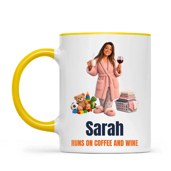Personalised Coffee to Wine Cartoon Mug from Your Photo, view 16