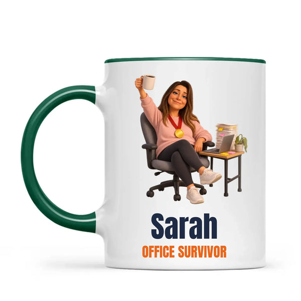 Personalised Office Survivor Cartoon Mug from Your Photo, view 19