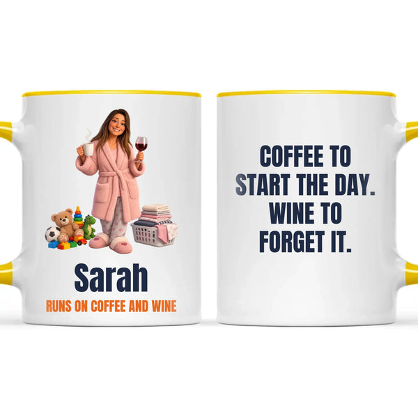 Personalised Coffee to Wine Cartoon Mug from Your Photo, view 18