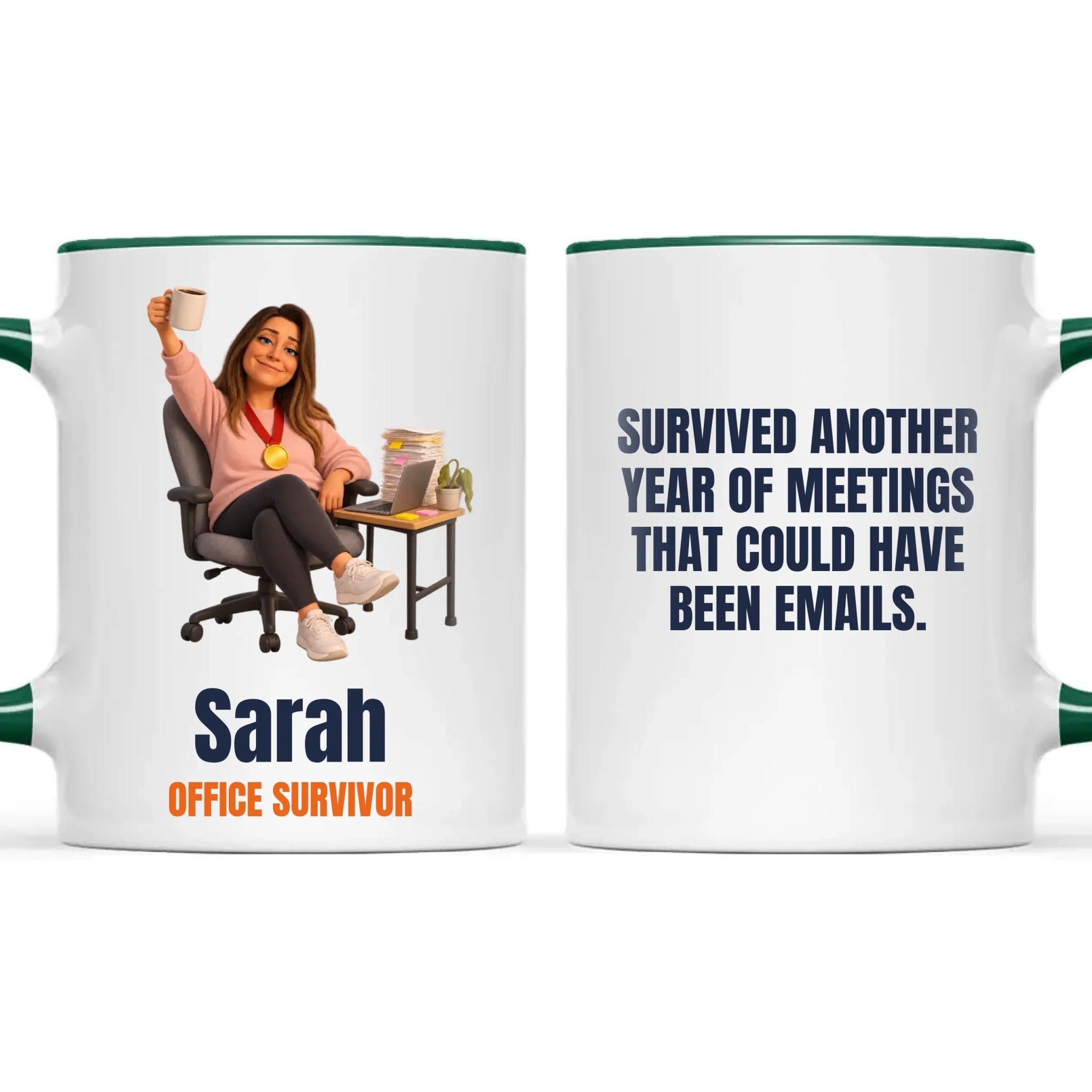 Personalised Office Survivor Cartoon Mug from Your Photo, view 21