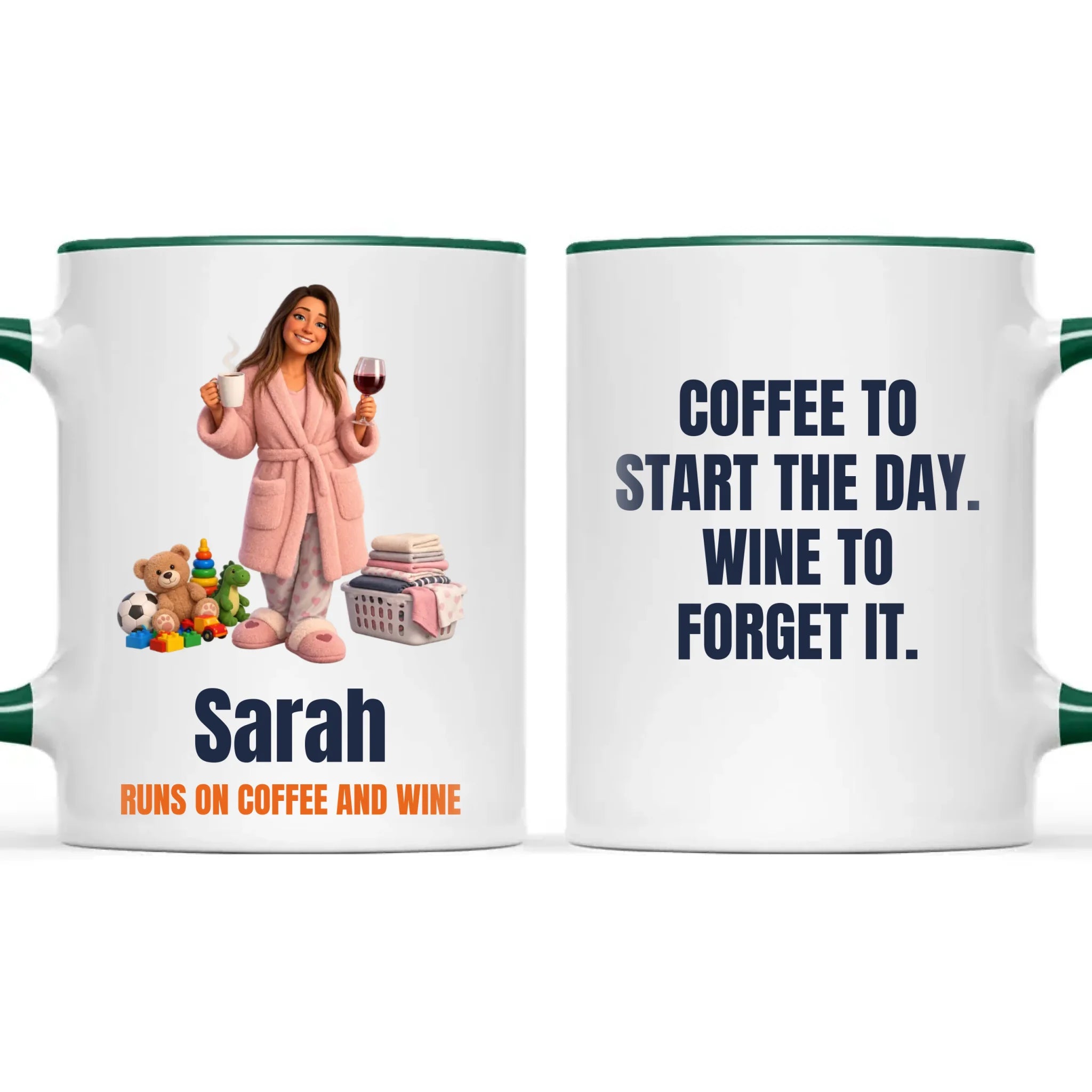Personalised Coffee to Wine Cartoon Mug from Your Photo, view 21