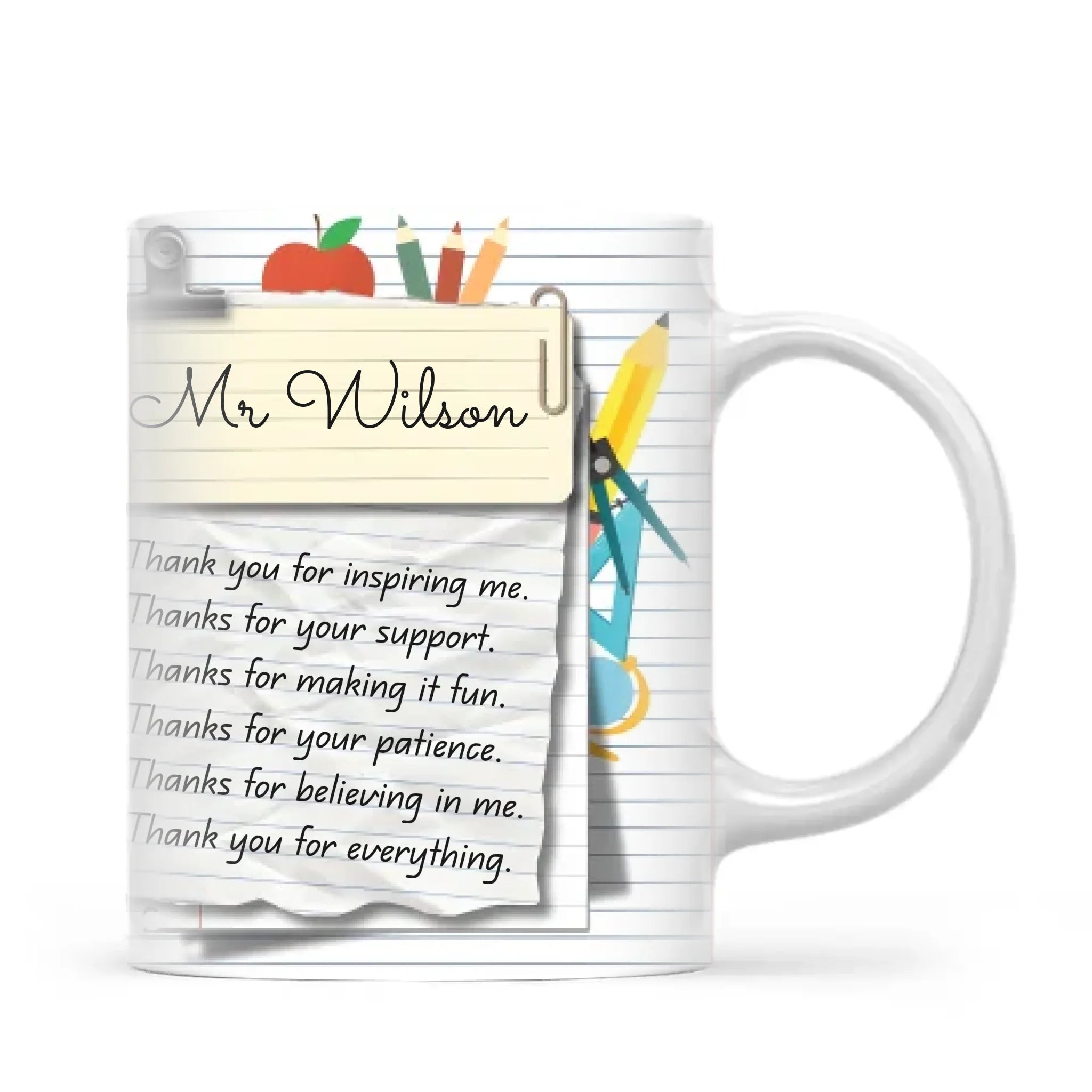 Personalised Teacher Thank You Note Mug, view 2