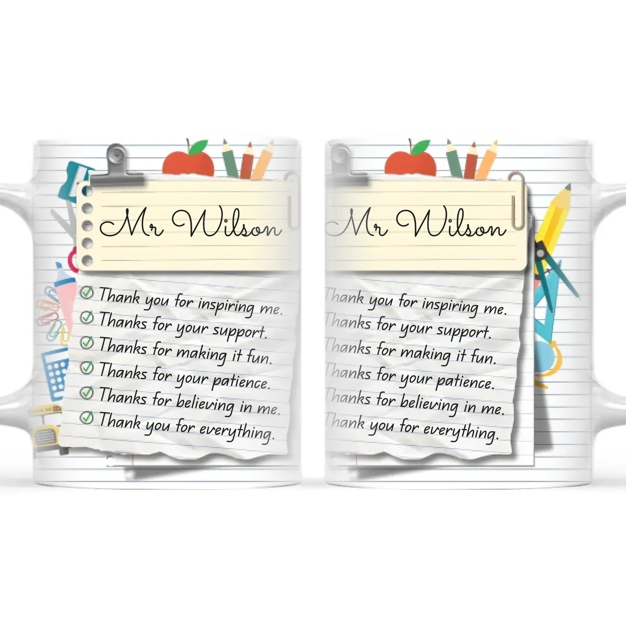 Personalised Teacher Thank You Note Mug, view 3