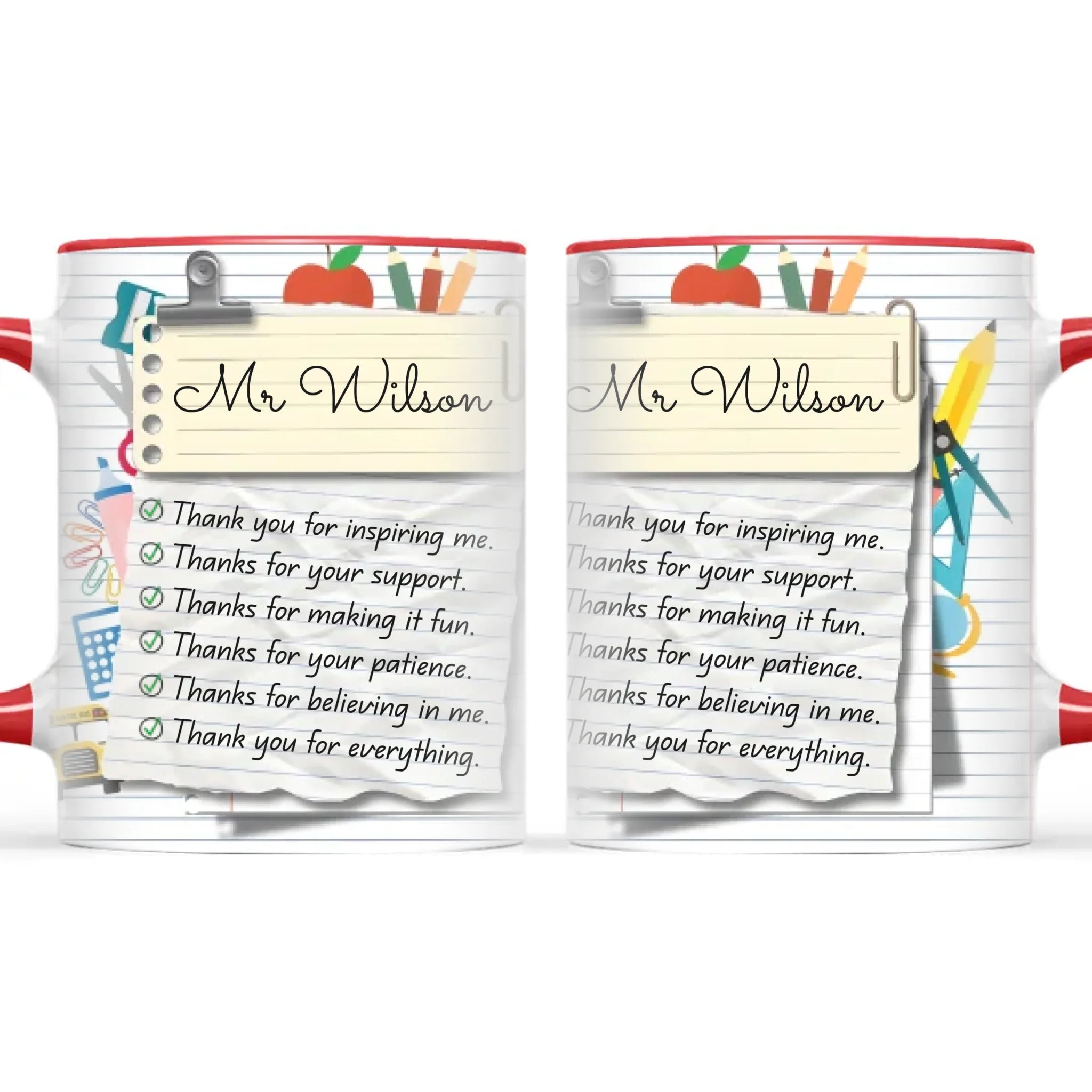 Personalised Teacher Thank You Note Mug, view 6