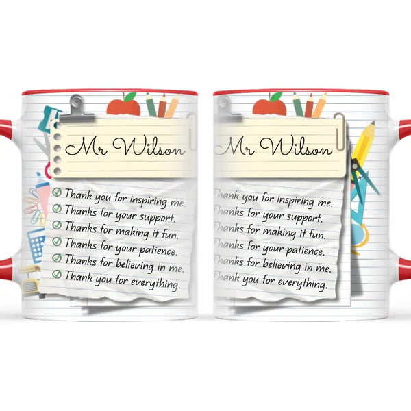 Personalised Teacher Thank You Note Mug, view 6
