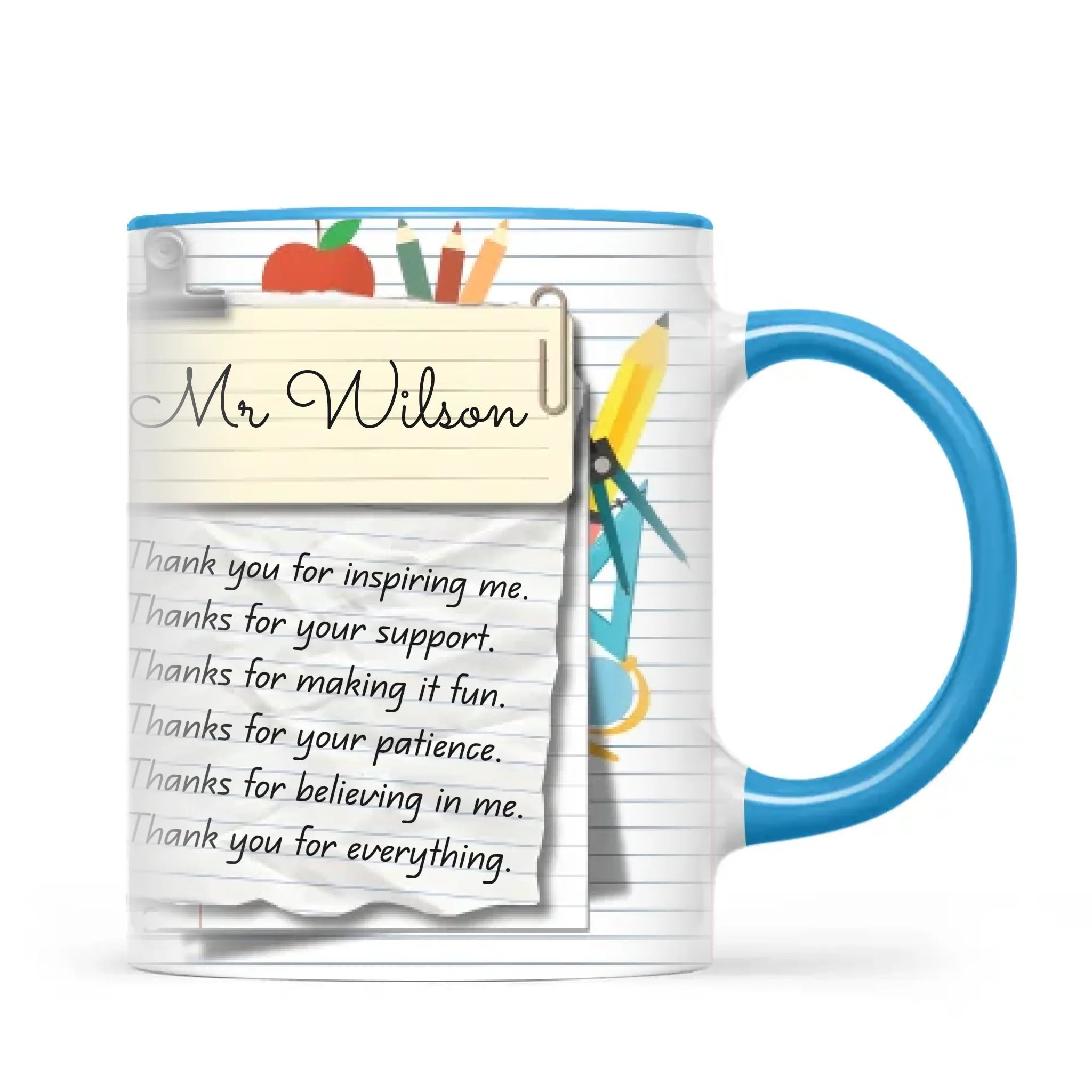 Personalised Teacher Thank You Note Mug, view 8