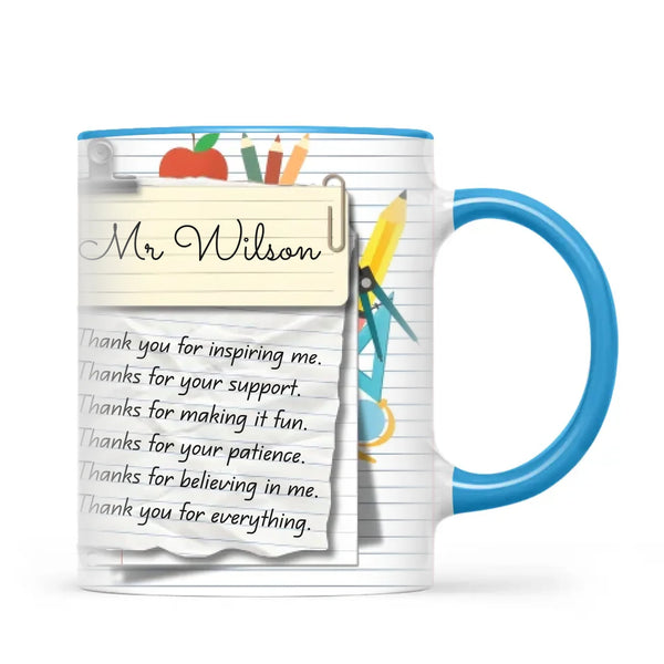 Personalised Teacher Thank You Note Mug, view 8