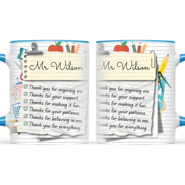 Personalised Teacher Thank You Note Mug, view 9