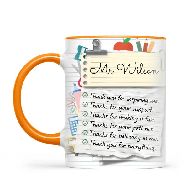 Personalised Teacher Thank You Note Mug, view 10