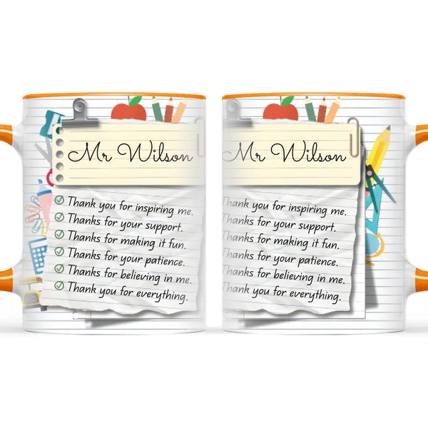 Personalised Teacher Thank You Note Mug, view 12