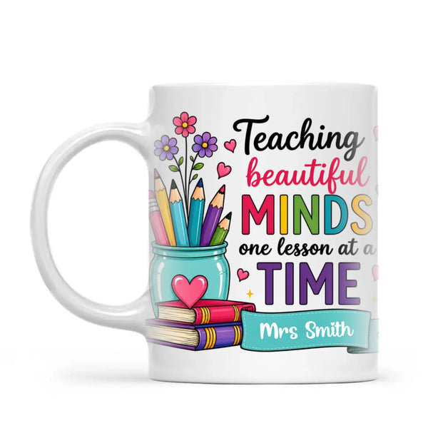 Personalised Teaching Beautiful Minds Teacher Mug