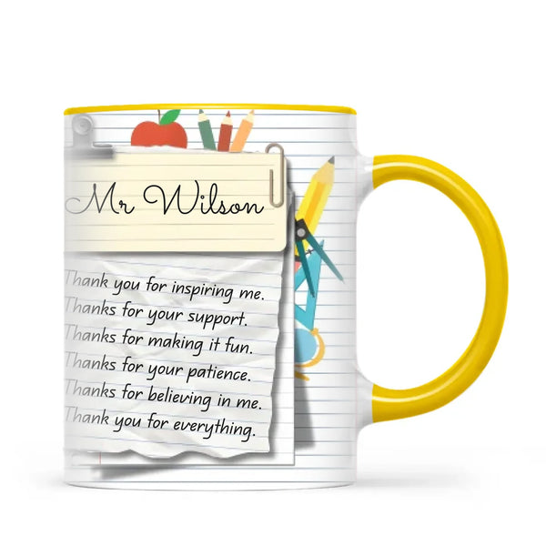 Personalised Teacher Thank You Note Mug, view 17