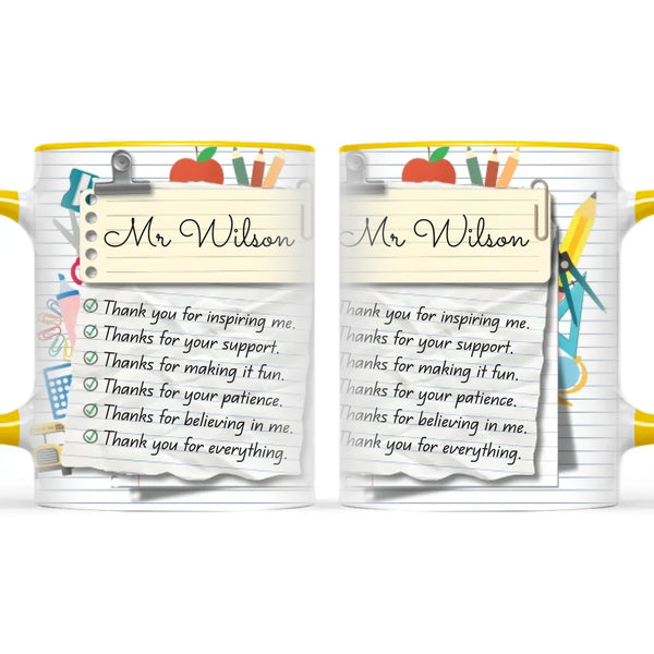Personalised Teacher Thank You Note Mug, view 18