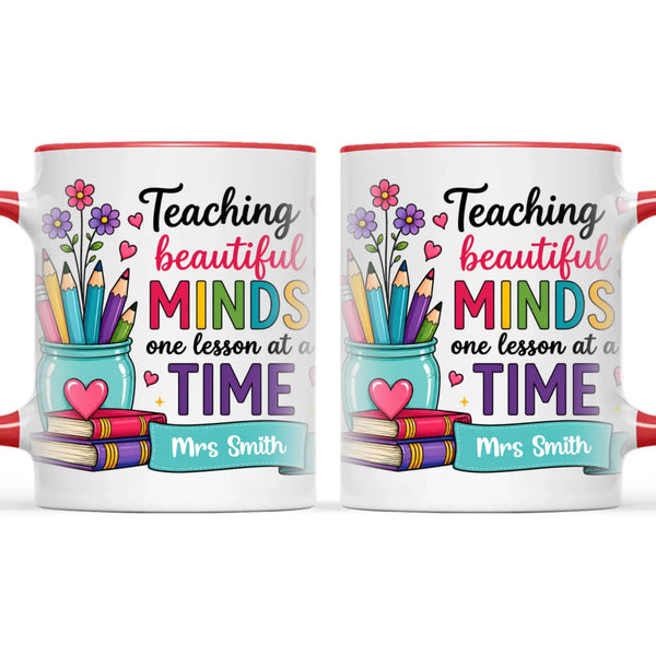 Personalised Teaching Beautiful Minds Teacher Mug, view 6